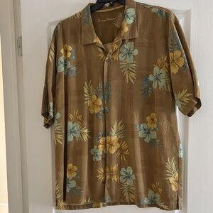Tommy Bahama Brown green and white Floral Shirt